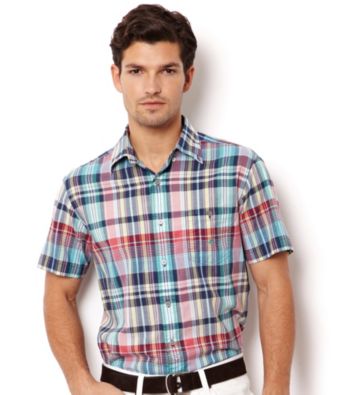Nautica® Men's Sea Salmon Short Sleeve Madras Woven