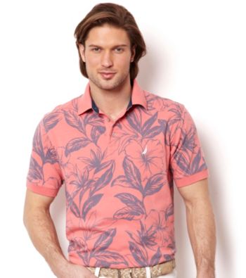 Nautica® Men's Sea Salmon Short Sleeve Floral Polo