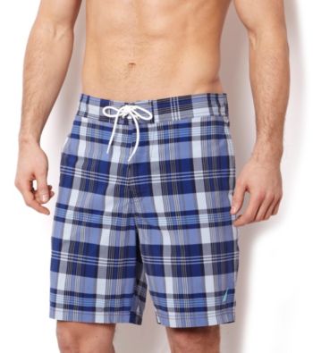 Nautica® Men's Crystal Blue Marine Plaid Swim Shorts