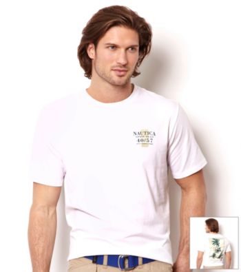 Nautica® Men's Bright White Open Seas Graphic Tee