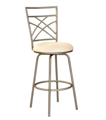 Powell® Antique Gold Accented Pewter Swivel Bar Stool