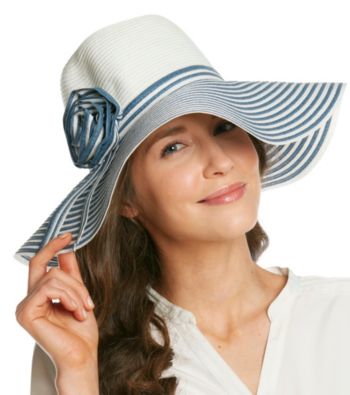 August Accessories® Bright Stripe Floppy Hat