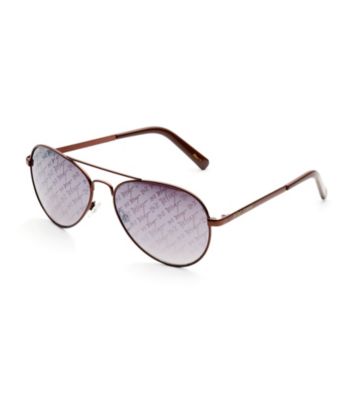 Betsey Johnson® Betsey Aviator Repeat Signature Lenses Sunglasses
