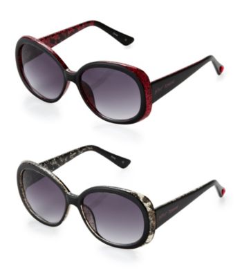 Betsey Johnson® Classic Oval Gold Glitter Inset Sunglasses