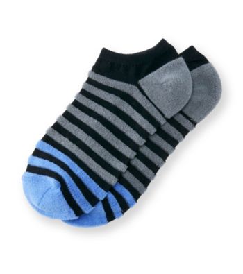 HUE® HUEtopia Black Terry Striped No Show Socks