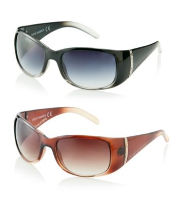 Steve Madden Plastic Wrap Metal Detail Sunglasses