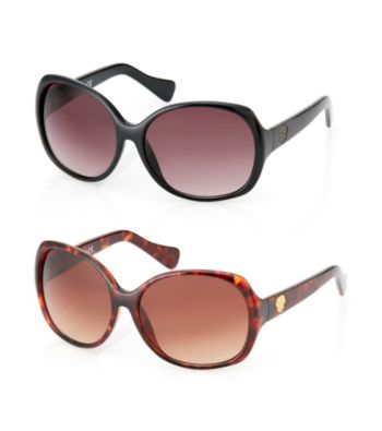 Vince Camuto™ Classic Rectangle Crest Logo Temple Sunglasses