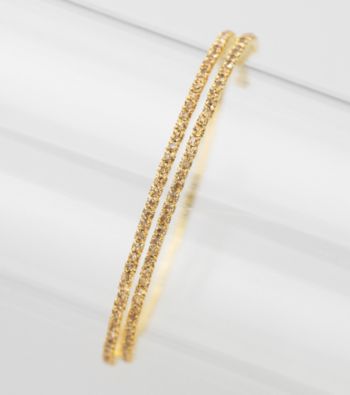 BT-Jeweled Single Row Gold Stone/Goldtone Coil Bracelet