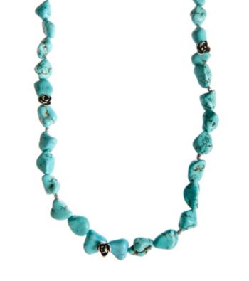 Lucky Brand® Turquoise/Silvertone Long Strand Necklace