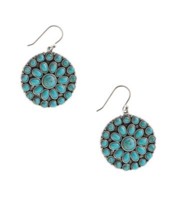 Lucky Brand® Silvertone Turquoise Drop Earrings