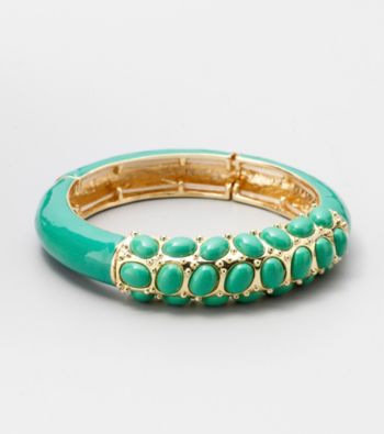 Relativity® Green Stretch Enamel Bracelet