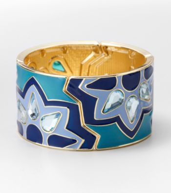Relativity® Blue/Green Stretch Enamel Cuff