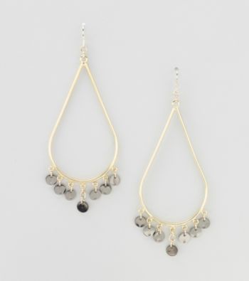 Relativity® Goldtone/Hematite Teardrop Earrings