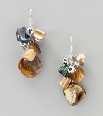 Studio Works® Silvertone Shell Cluster Earrings