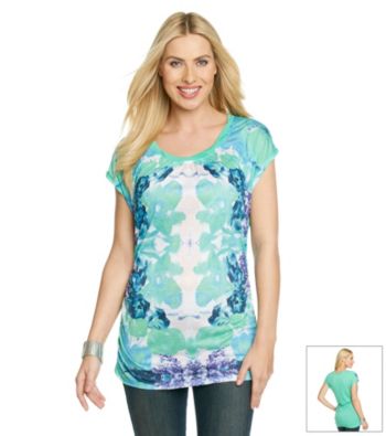 Nine West Jeans Floral Print Tee