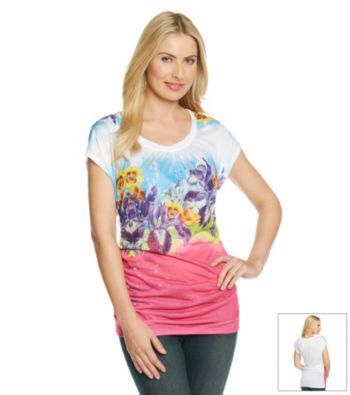 Nine West Jeans Yumi Printed Twist Tee