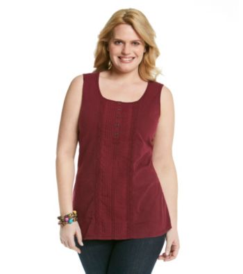 Ruff Hewn Plus Size Mixed Media Henley Tank