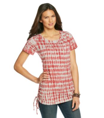 Ruff Hewn Short Sleeve Scoopneck Tie-Dye Side-Scrunch Tee