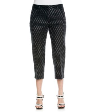 Rafaella®Polka Dot Slim Double Weave Capris