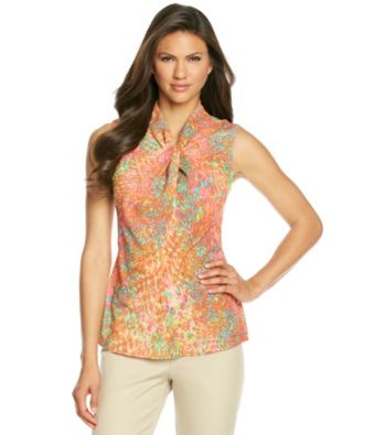 Anne Klein® Abstract Snakeskin Sleeveless Blouse