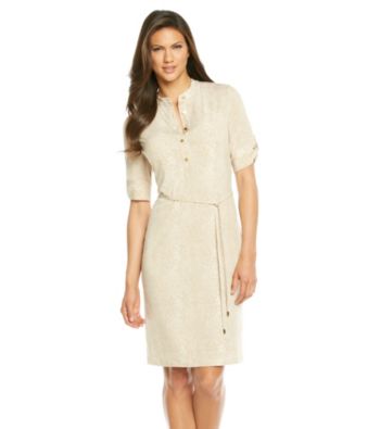 Calvin Klein Elbow Sleeve Henley Dress