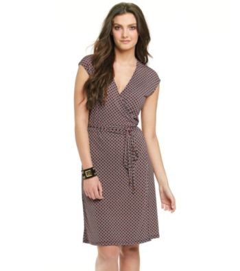 MICHAEL Michael Kors® Cap Sleeve V-Neck Printed Wrap Dress