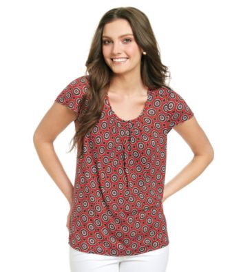 MICHAEL Michael Kors® Flutter Sleeve Scoopneck Printed Top