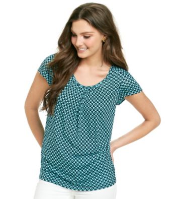 MICHAEL Michael Kors® Flutter Sleeve Scoopneck Printed Top