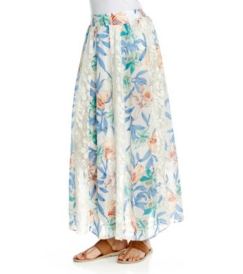 NY Collection Printed Maxi Skirt