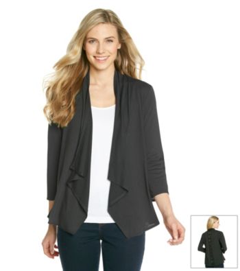 NY Collection Lace Back Cozy Cardigan