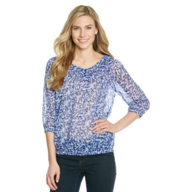 Relativity® Career Sheer Peasant Blouse