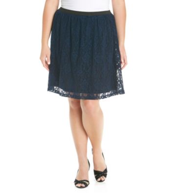 Relativity® Career Plus Size Lace Skirt