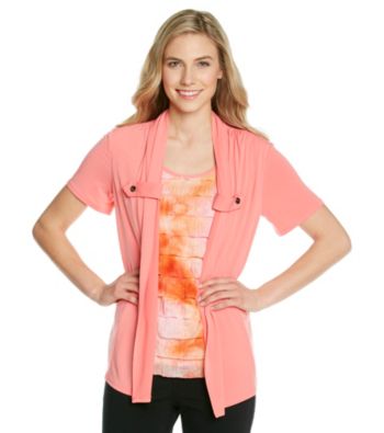 Notations® Shutter Layered-Look Top