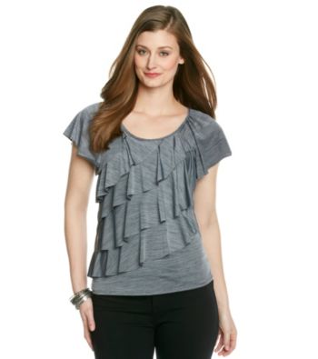 Notations® Ruffled Scoopneck Top