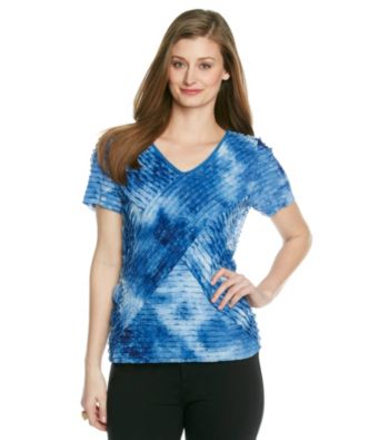 Notations® V-Neckline All Over Ruffled Shirt