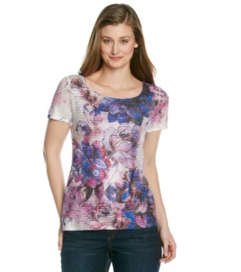 Notations® Allover Print Sublimation Scoopneck Shirt