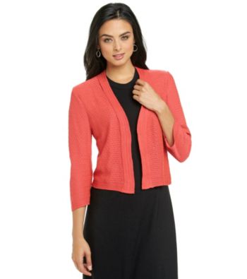 Notations® Open-Front Solid Cardigan
