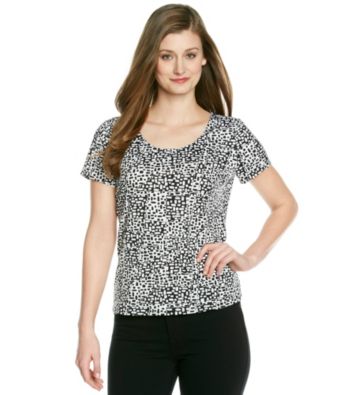 Notations® Scoopneck Allover Print Shirt