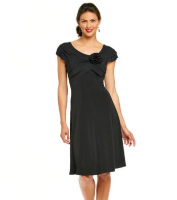 London Times® Rosette Knit Dress