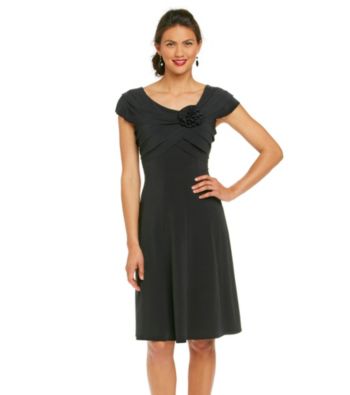 London Times® Petites' Rosette Dress