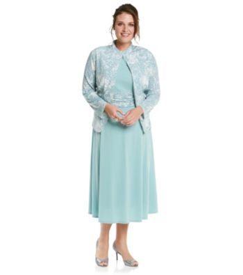 Jessica Howard® Plus Size Print Knit Jacket Dress