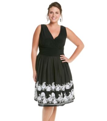 S.L. Fashions Plus Size Surplice Party Dress
