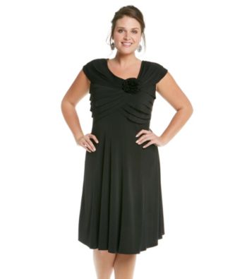London Times® Plus Size Rosette Dress