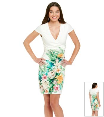 Muse Surplice Printed Sheath Dress