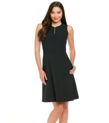 Anne Klein® Slit Neck Sateen Dress