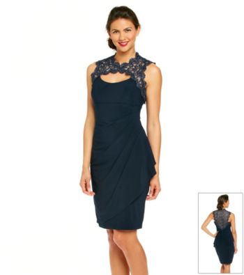 Xscape Beaded Cutout Cocktail Dress