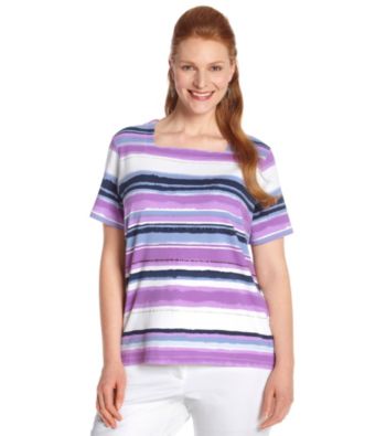 Alfred Dunner® Plus Size Stripe Knit Top