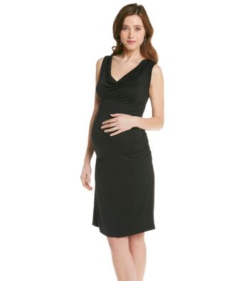 Three Seasons Maternity™ Cowlneck Side-Ruched Solid Dress