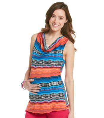 Three Seasons Maternity™ Cowlneck Stripe Top