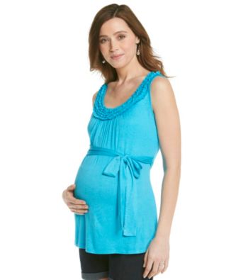 Three Seasons Maternity™ Ruffle Neck Tank